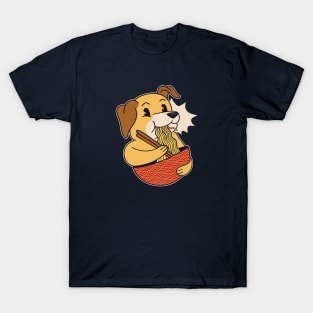 Cute Cartoon Dog Eating Ramen T-Shirt